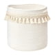 thumbnail image 5 of Cesta Tejida Blanca Para Ropa Sucia, Juguetes, Dormitorio, Pequeña, 5 of 5