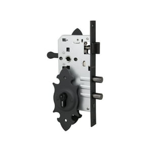 Cerradura Embutir Con Placa Oister Trancura Manilla Acceso - Negro