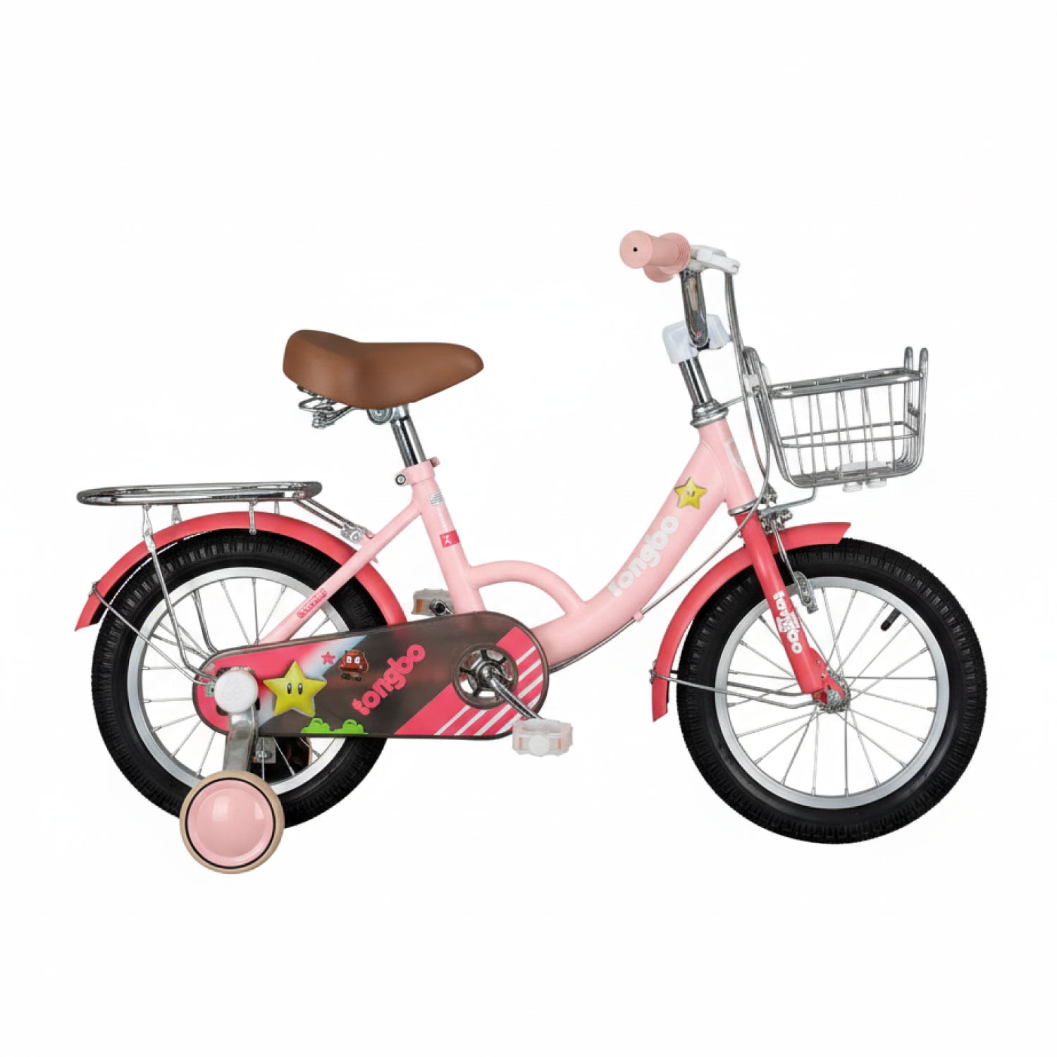 Mundo Online - Bicicleta Niña Infantil De Paseo Little Star Rueditas Aro 12 Rosada