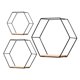 thumbnail image 2 of Juego De 3 Estantes De Pared De Hierro Hexagonales Modernos, Estante Flotante Negro, 2 of 5
