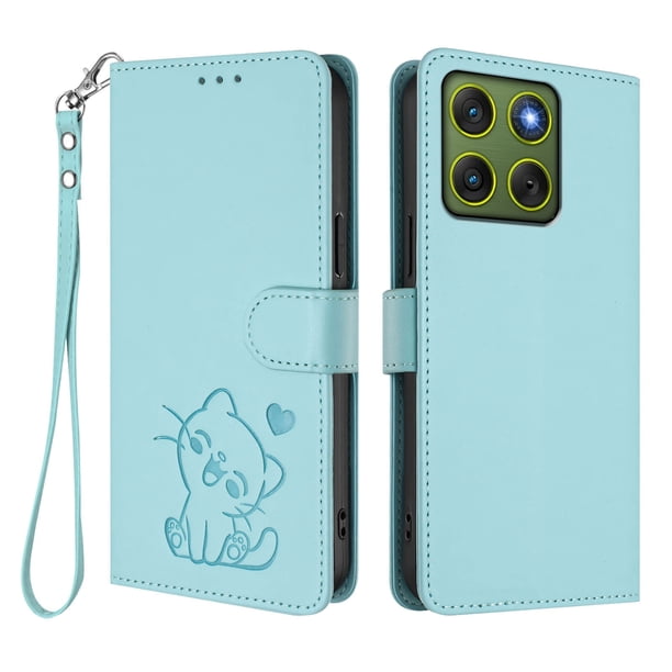 Carcasa Billetera de Cuero Sintético para Motorola Edge 70 5G, Verde Claro