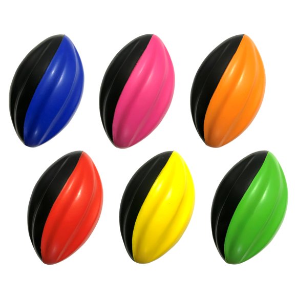 Balón de fútbol americano Blu Jay 13 cm (paquete de 6) de espuma espiral para niños