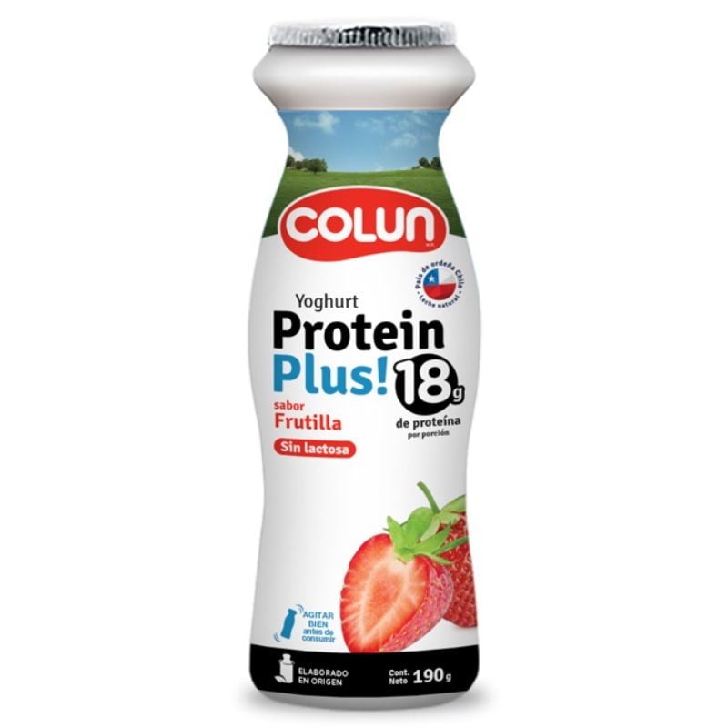 Yoghurt Protein Plus 18 Sabor Frutilla Botella 190 g Colun