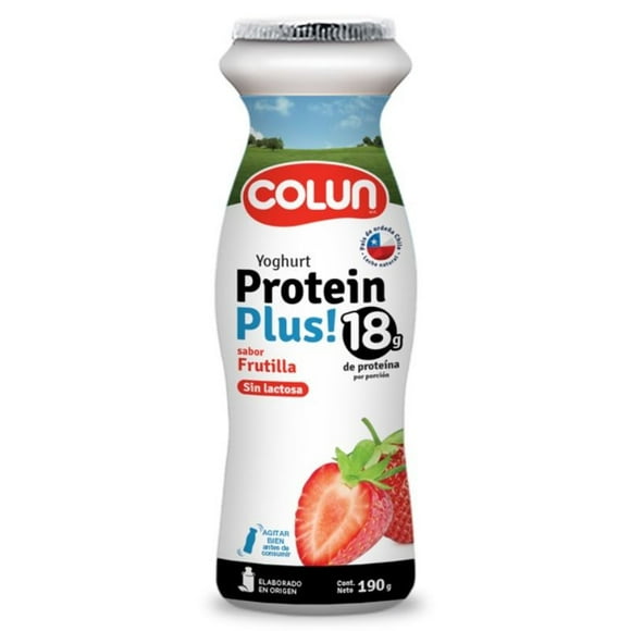 Yoghurt Protein Plus 18 sabor Frutilla Botella, 190 g