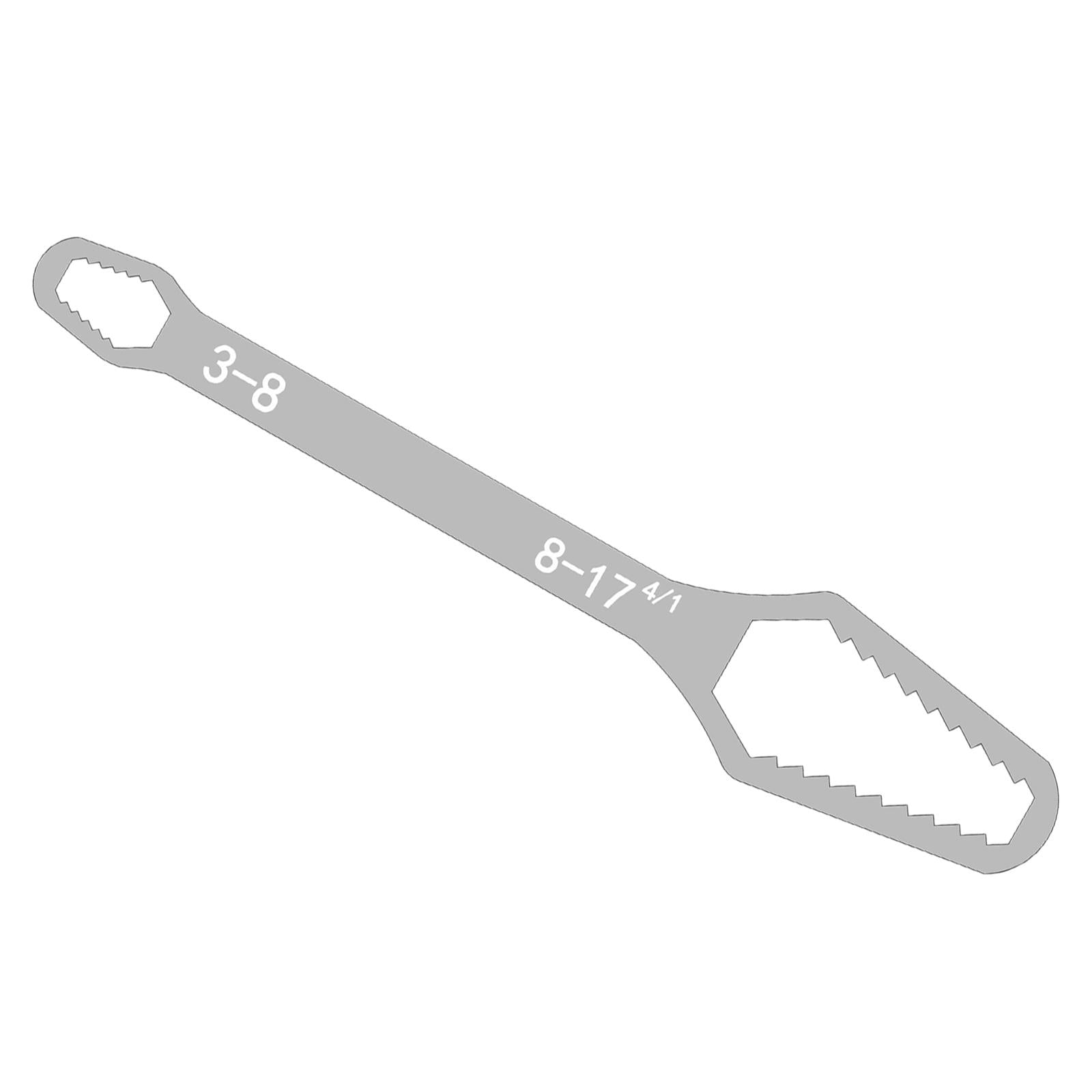 Magideal - Llave De Doble Cabeza, Llave Ajustable Universal, Herramientas Portátiles De Reparación De Automóviles, Llave Multifuncional Versátil De Acero De Alta Plata