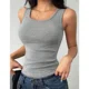 thumbnail image 2 of Camiseta Mujer Elasticada Sin Manga Acanalada Algodón Musculosa 7612, 2 of 4