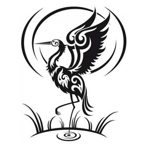 Rienda Libre Graphics - Decomural Tribal Flamingo Bird Ws-15447