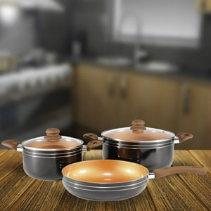 Cuisine By Idetex - Batería Cocina Antiadherente Mosset Acero Inoxidable 5 Piezas