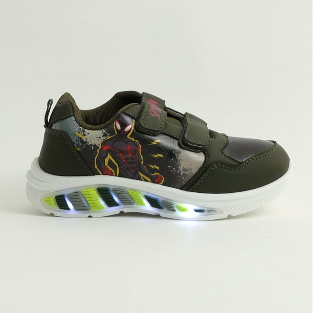 Zapatillas Con Luces Niño Spiderman Black Suit Negro Marvel