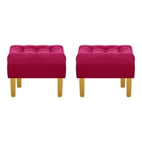 Bodevir - Set Pouf Wood 1C Felpa 01 Burdeo