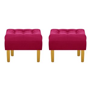 Bodevir - Set Pouf Wood 1C Felpa 01 Burdeo