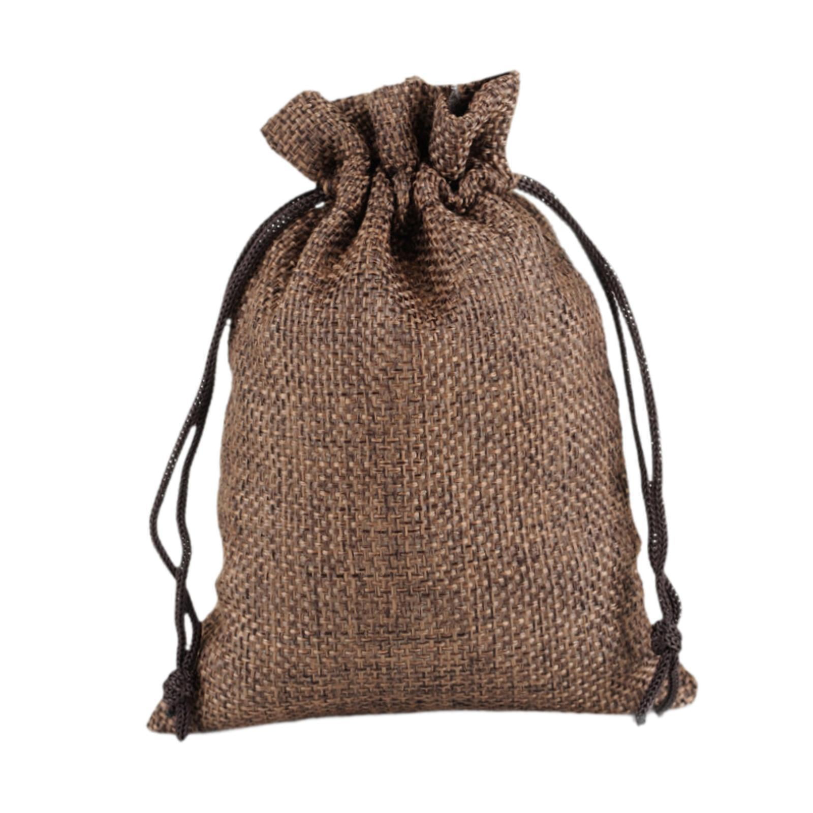 Magideal - 50x Bolsas De Regalo Con Cordón Bolsa Con Cordón Bolsa Para Envolver Dulces Bolsas Para Dulces Bolsas De Regalo Para Golosinas Comestibles Cumpleaños Marrón Oscuro