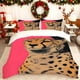 thumbnail image 1 of with a Pink And Black Background Featuring a Leopard Print This Bedding Includes a Duvet Cover And Two Pillowcases Made of Soft And Breathable Material Suitable, 1 of 1