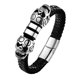 thumbnail image 1 of Pulsera de Cuero Royal Madriz Calaveras Rock Mediana, 1 of 3