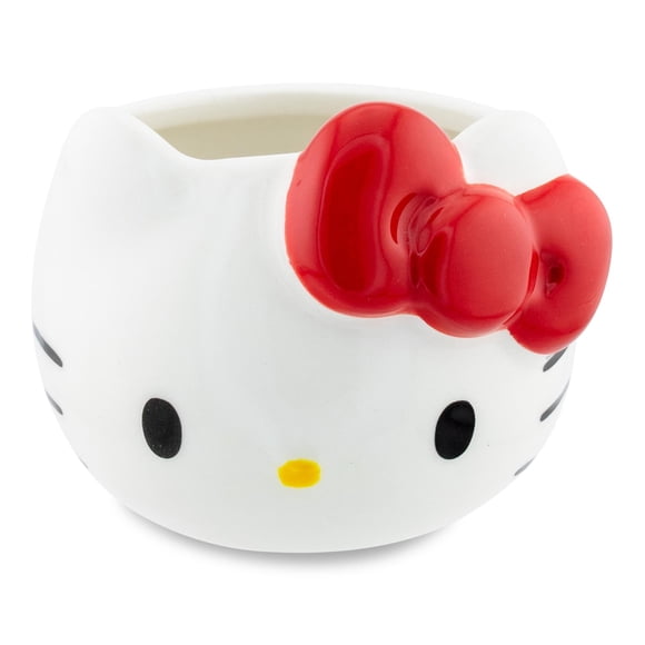 Minitaza Sanrio Hello Kitty de cerámica esculpida con lazo rojo, 90 ml