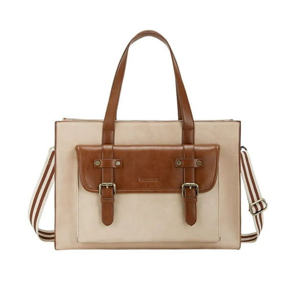 Ecosusi Bolso Tote Olivia para notebook 15.6" - Beige y Marrón