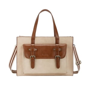 Ecosusi Bolso Tote Olivia Para Notebook 15.6"" - Beige Y Marrón