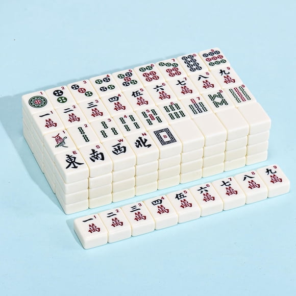 Juego de Mahjong Americano ANABIUP con 166 Fichas Blancas Crema de 3 cm