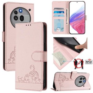 Funda Tipo Cartera Foxdock Para Nothing Phone 3A Pro 5G Con Soporte, Ranuras, Rfid, Diseño De Gato