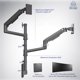 thumbnail image 3 of Soporte de Pared VIVO Dual Ultrawide de Hasta 49" Negro, 3 of 9