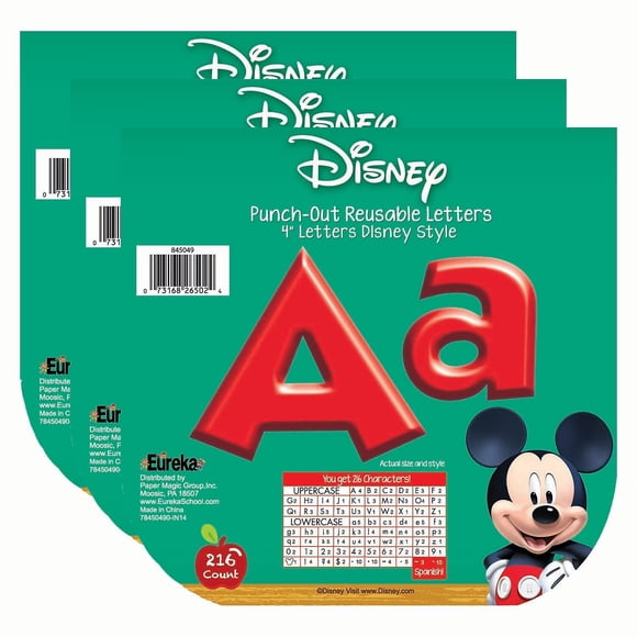 Letras decorativas perforadas reutilizables Eureka Mickey Mouse Clubhouse
