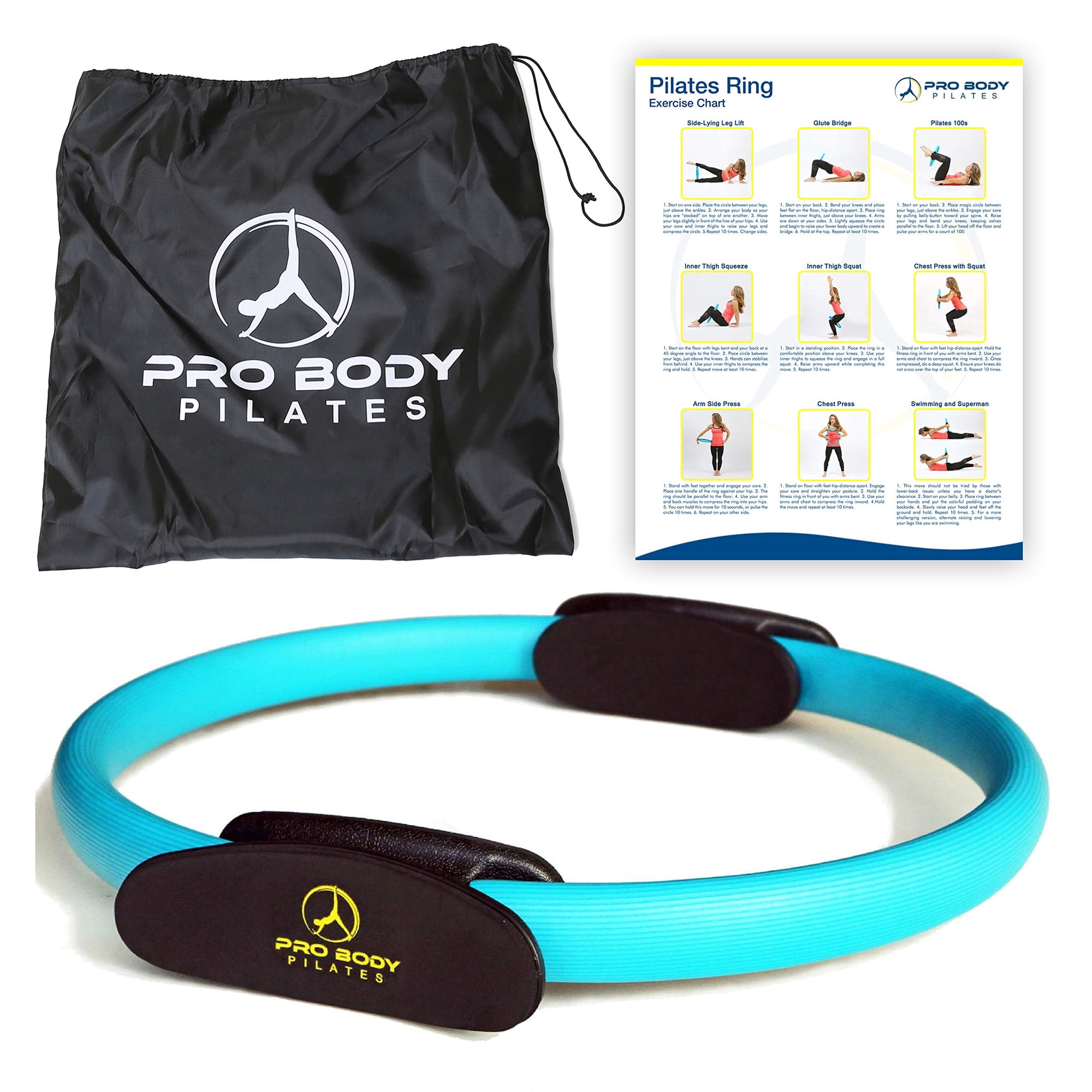 Anillo Pilates Fitness Circle Probody Pilates De 14 Pulgadas Azul