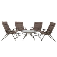 Importclick - Juego Comedor Terraza Jardín Mesa + 4 Sillas Metal