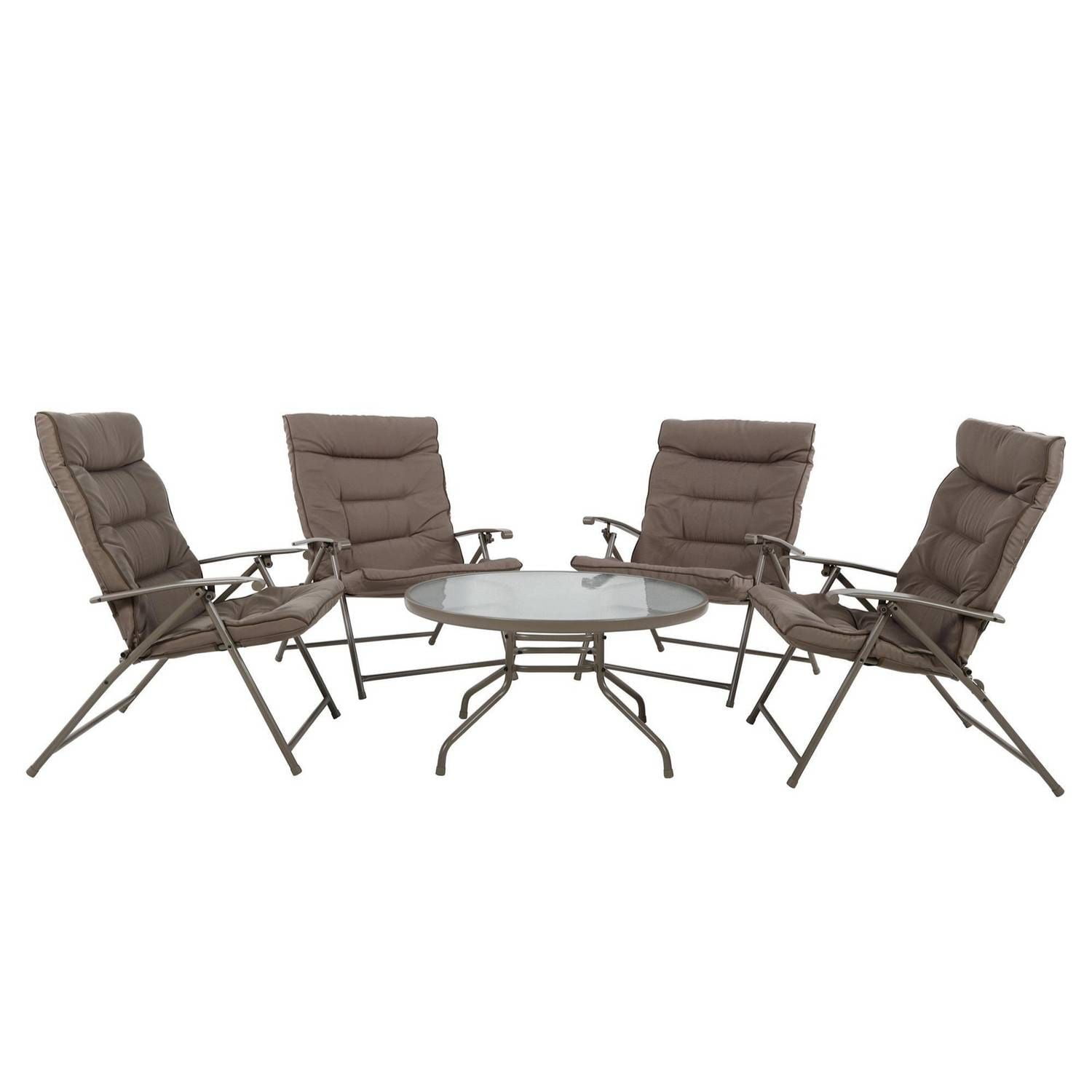 Importclick - Juego Comedor Terraza Jardín Mesa + 4 Sillas Metal