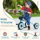 thumbnail image 3 of Triciclo para Niños Qaba con Asiento Ajustable, Canasta y Timbre Azul, 3 of 9
