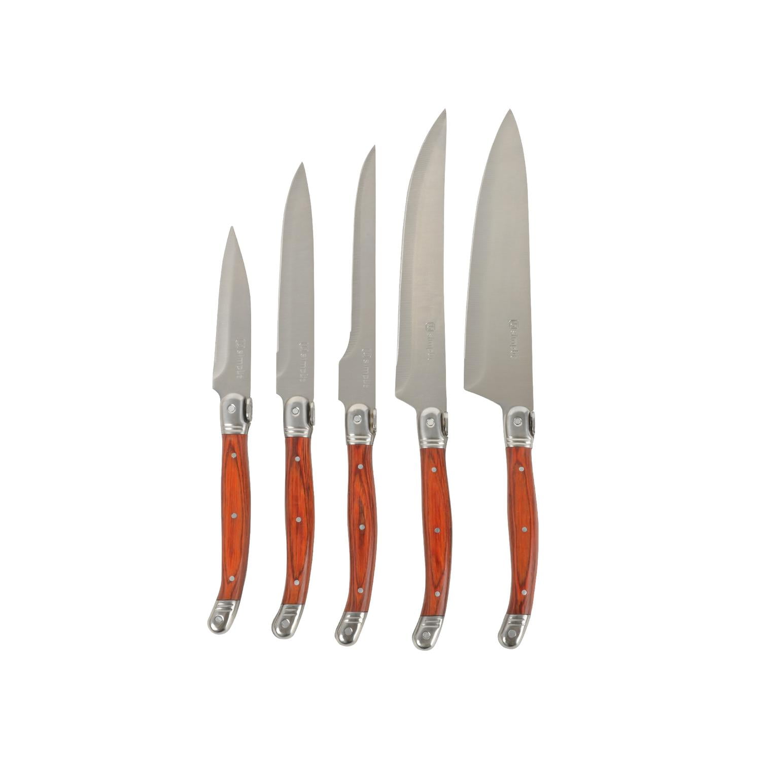 Set Cuchillos 5 Pcs Marsella Acero Inoxidable Simplit Blanco