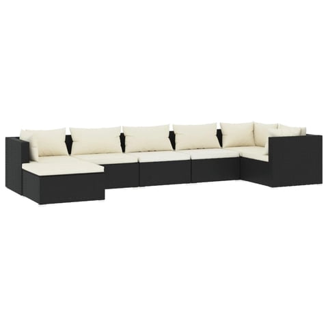Conjunto Lounge Casafoyer 7 Piezas Poliratán Negro