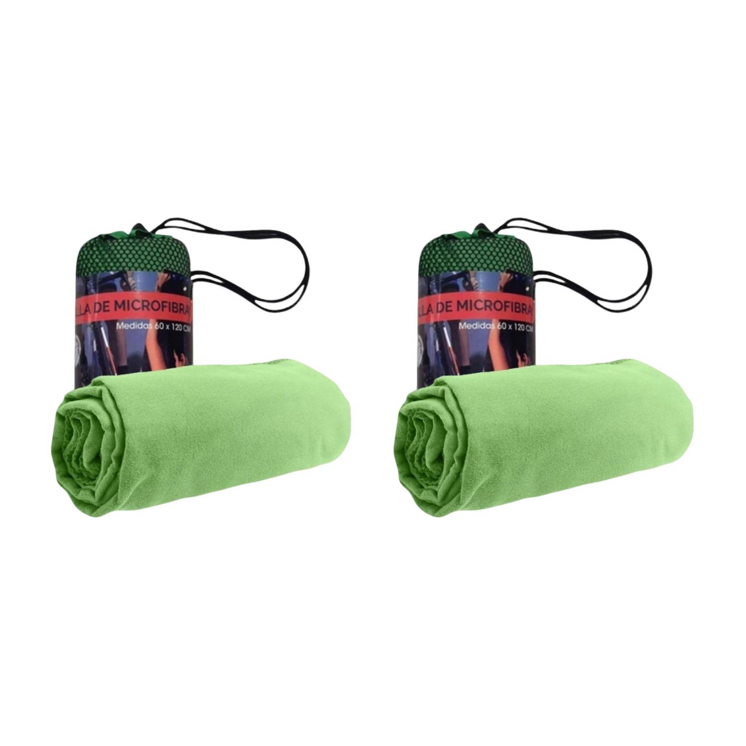 Pro Outdoor - Pack 2 Toallas Microfibra Suede Verde Verde