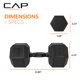 thumbnail image 4 of Mancuerna CAP Barbell de 25 kg recubierta, hexagonal, negra, con mango, 4 of 7