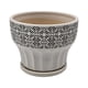 thumbnail image 3 of Macetero Maceta De Ceramica Blanco Patrones Negro Alto M, 3 of 7