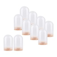 Magideal - 10X Cúpula De Exhibición Transparente Con Base De Madera Decoración Regalo De Cumpleaños Coleccionables Decoración De Mesa Artesanías Protectoras Diy