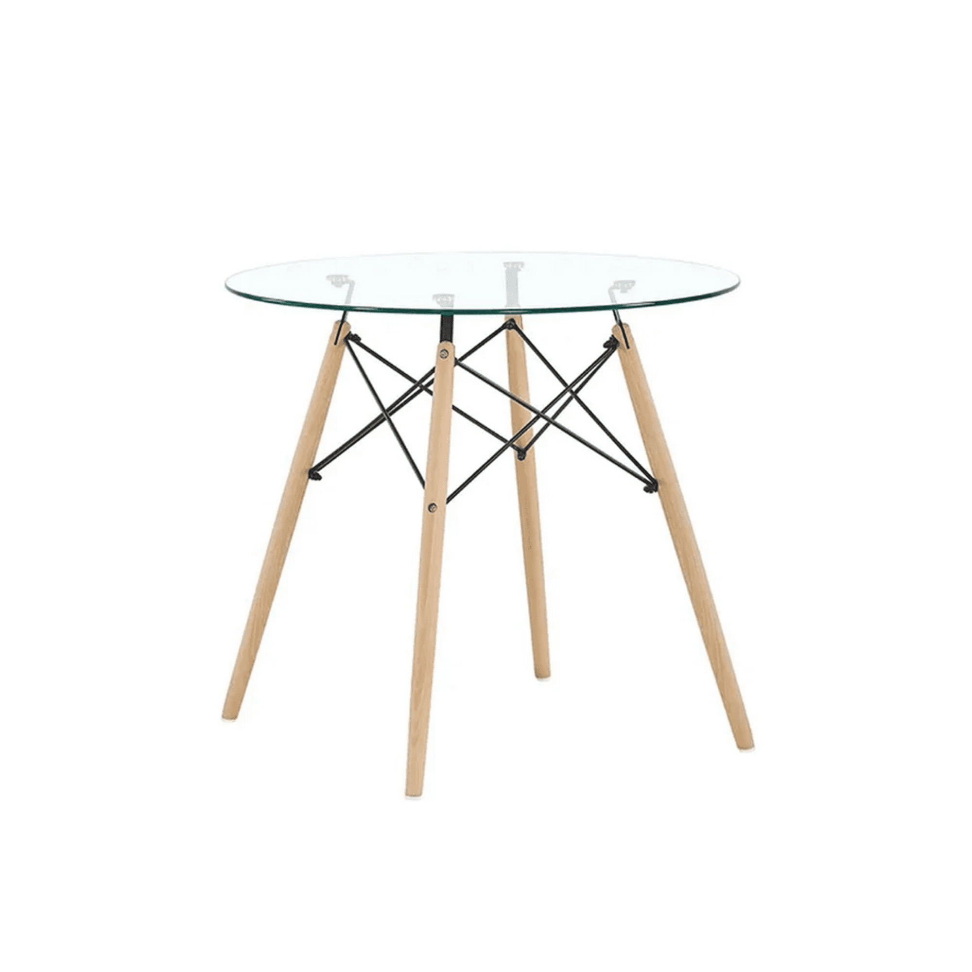 Mesa Eames De Vidrio Templado 70 Cm Diámetro Artihogar