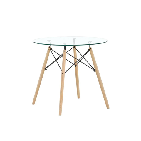 Mesa Eames De Vidrio Templado 70 Cm Diámetro Artihogar