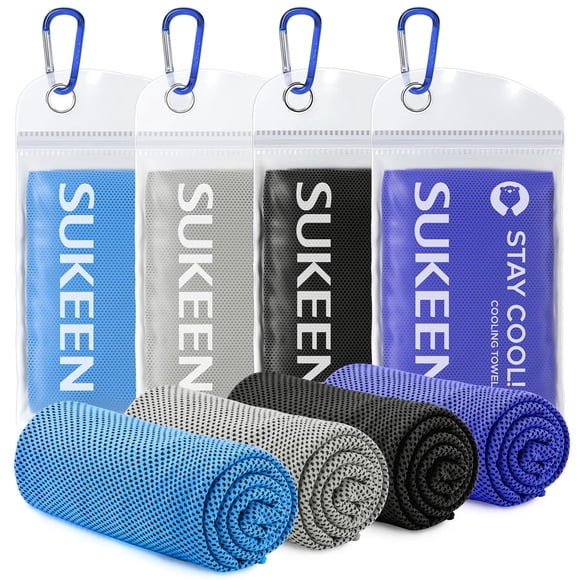 Paquete de 4 toallas refrescantes Sukeen de 40 x 30 cm para yoga, deporte, gimnasio y más