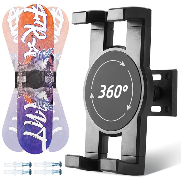 Soporte de pared para tabla de skate YIBEICO giratorio 360° (2 piezas)