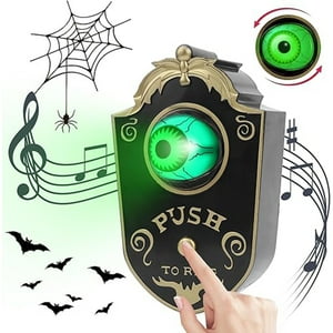 Veat00L - Decoración De Halloween, Timbre Luminoso Tuerto, Efectos Sonoros Terroríficos, Aspecto Realista, Crea Ambiente, Adornos Decorativos Para Fiestas Fáciles De Colgar