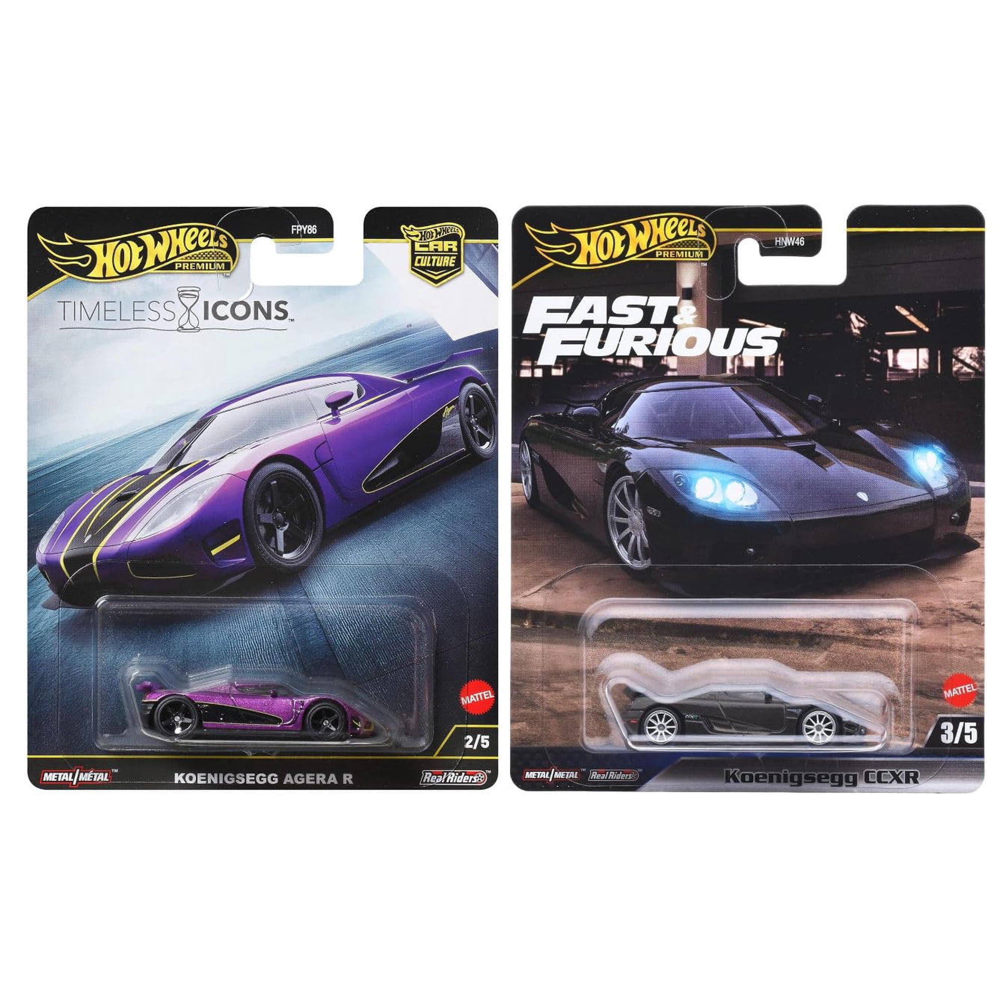 Pack De 2 Unidades De Hot Wheels Fast & Furious Koenigsegg De Diecast Cars