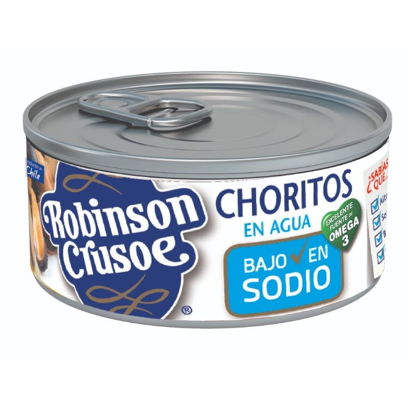 Choritos Natural Lata Drenado 100 g - Neto 190 g Robinson Crusoe