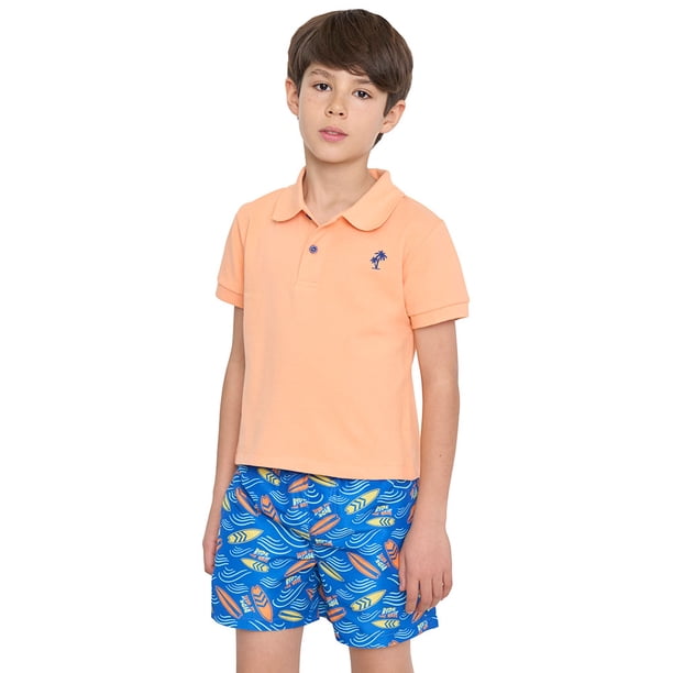 Polera Niño Kids Piqué Naranjo Corona