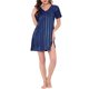 thumbnail image 2 of INSPIRE CHIC Camisones de Satén para Mujer Cuello en V Manga Corta Camisón a Rayas Ropa de Dormir Sedosa Vestido de Pijama S Azul, 2 of 5