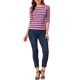 thumbnail image 2 of INSPIRE CHIC Camisetas a Rayas de Regreso a Clases para Mujer Ajuste Ceñido Mangas al Codo Cuello de Barco T-Shirt S Rojo Rosado, 2 of 6