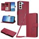 thumbnail image 1 of Funda Cartera Trébol para Samsung Galaxy S22 5G con Ranuras Tarjetas y Carga Inalámbrica Rojo, 1 of 6