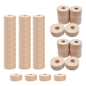 Magideal - 50 Piezas De 25 Diámetro Ruedas De Sin Terminar 7 Mm Agujero En Blanco Para Manualidades Modelo Adorno Pintura Tinción Decoración