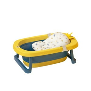 Babymine - Bañera Plegable Bebé Con Termometro Y Cojín Amarillo