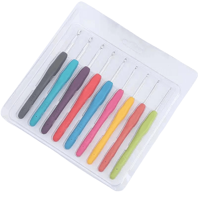 Genérica - Set De Crochet De Silicona 9 Piezas Ergonómicos