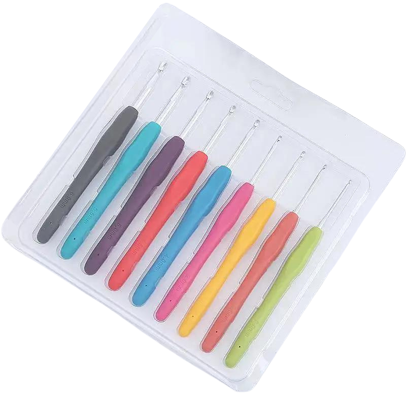 Genérica - Set De Crochet De Silicona 9 Piezas Ergonómicos